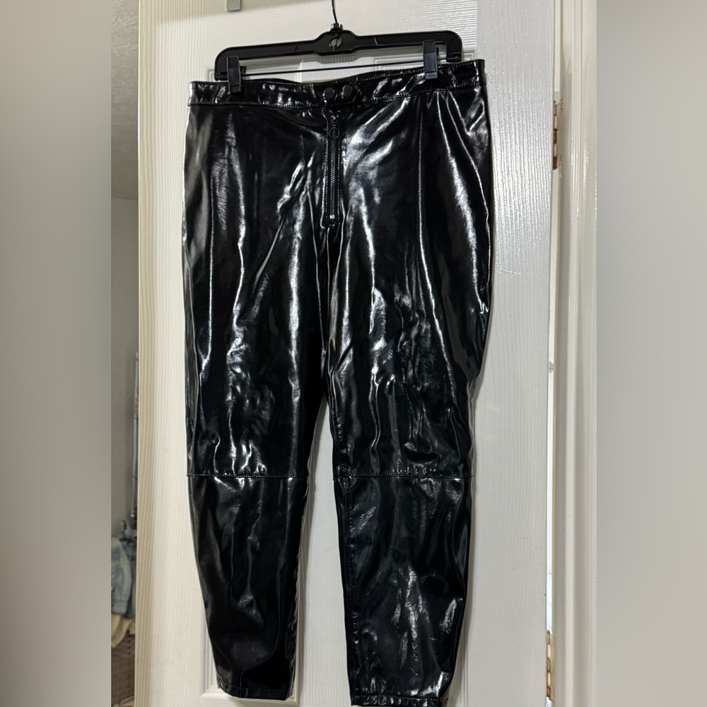 H&M patent ankle pants